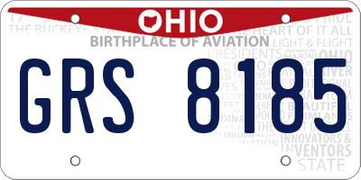 OH license plate GRS8185