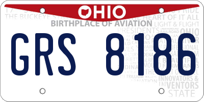 OH license plate GRS8186