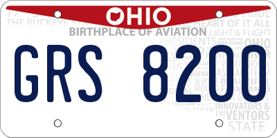 OH license plate GRS8200