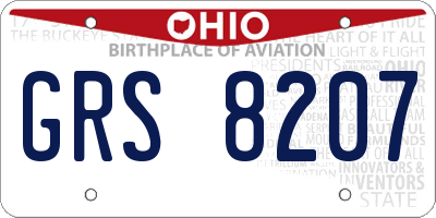 OH license plate GRS8207