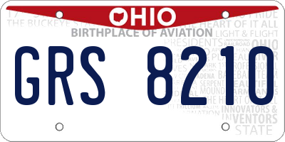 OH license plate GRS8210