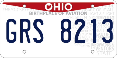 OH license plate GRS8213