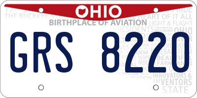 OH license plate GRS8220