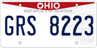OH license plate GRS8223