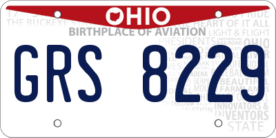 OH license plate GRS8229