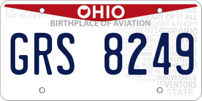 OH license plate GRS8249