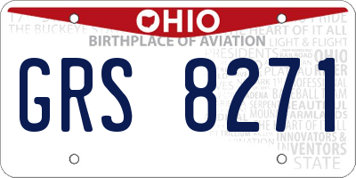 OH license plate GRS8271