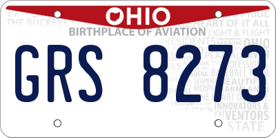 OH license plate GRS8273