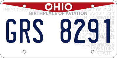 OH license plate GRS8291
