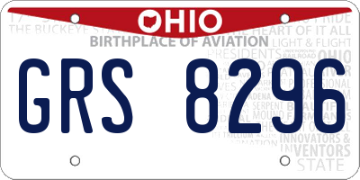 OH license plate GRS8296
