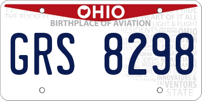 OH license plate GRS8298