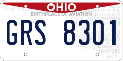OH license plate GRS8301