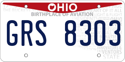 OH license plate GRS8303
