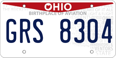 OH license plate GRS8304