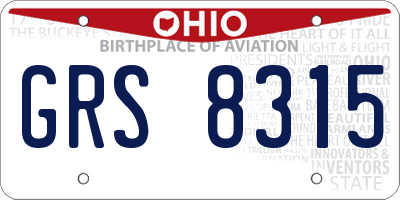 OH license plate GRS8315