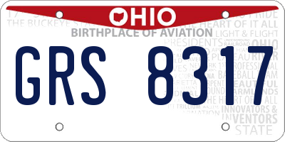 OH license plate GRS8317