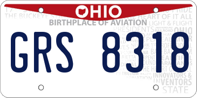 OH license plate GRS8318