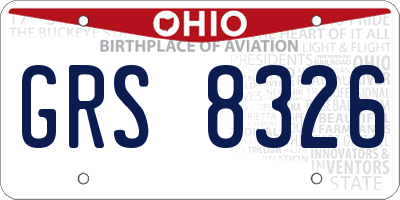 OH license plate GRS8326