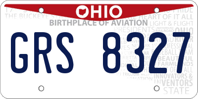 OH license plate GRS8327
