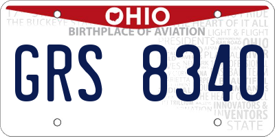 OH license plate GRS8340