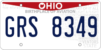 OH license plate GRS8349