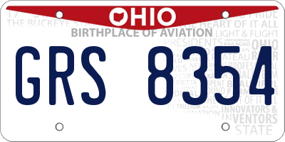 OH license plate GRS8354