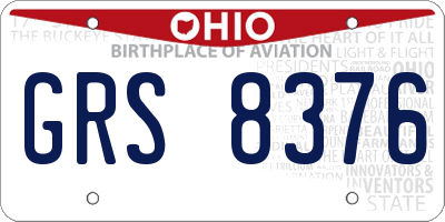 OH license plate GRS8376
