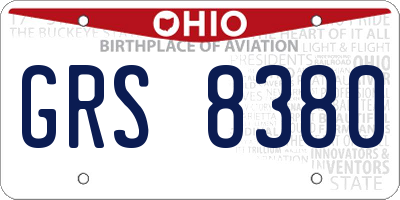 OH license plate GRS8380