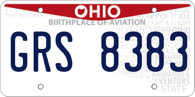 OH license plate GRS8383