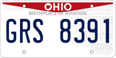OH license plate GRS8391