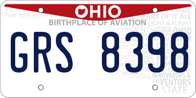 OH license plate GRS8398