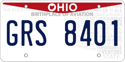 OH license plate GRS8401
