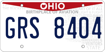 OH license plate GRS8404
