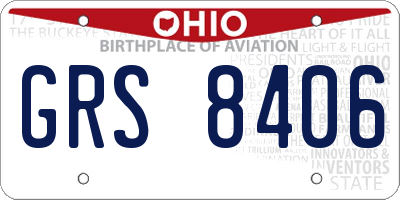 OH license plate GRS8406
