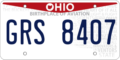 OH license plate GRS8407