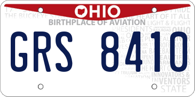 OH license plate GRS8410