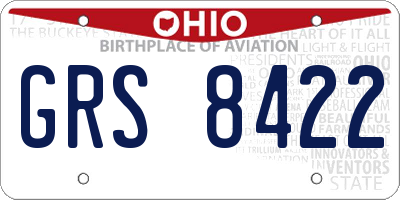 OH license plate GRS8422