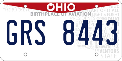 OH license plate GRS8443