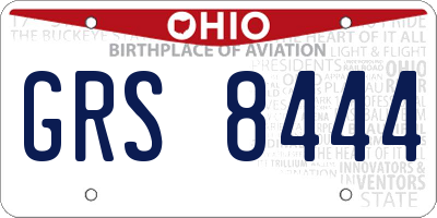 OH license plate GRS8444
