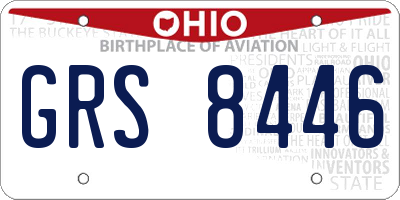 OH license plate GRS8446