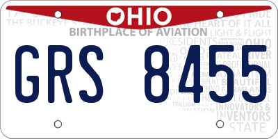 OH license plate GRS8455