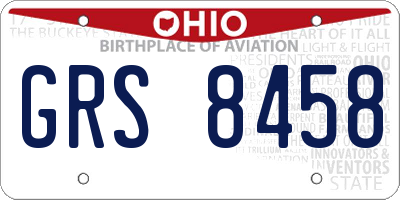 OH license plate GRS8458