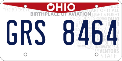 OH license plate GRS8464