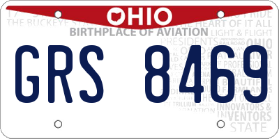 OH license plate GRS8469