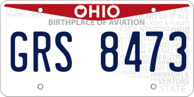 OH license plate GRS8473