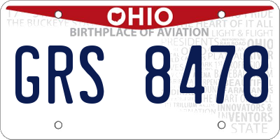 OH license plate GRS8478