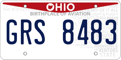 OH license plate GRS8483