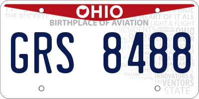 OH license plate GRS8488