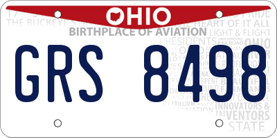 OH license plate GRS8498