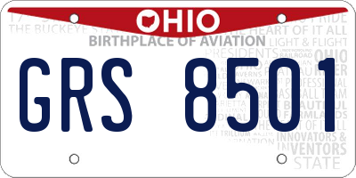 OH license plate GRS8501